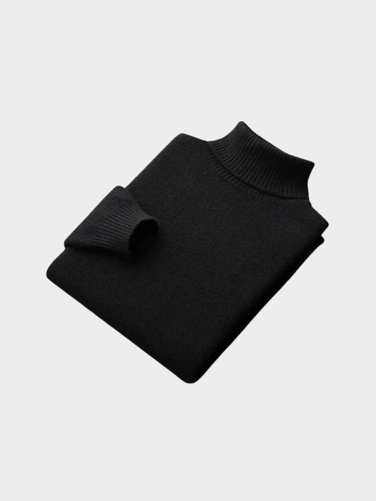 100% Merino Wool Turtleneck Sweater – Corsavi in Black