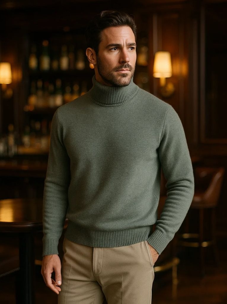100% Merino Wool Turtleneck Sweater – Corsavi, view 3