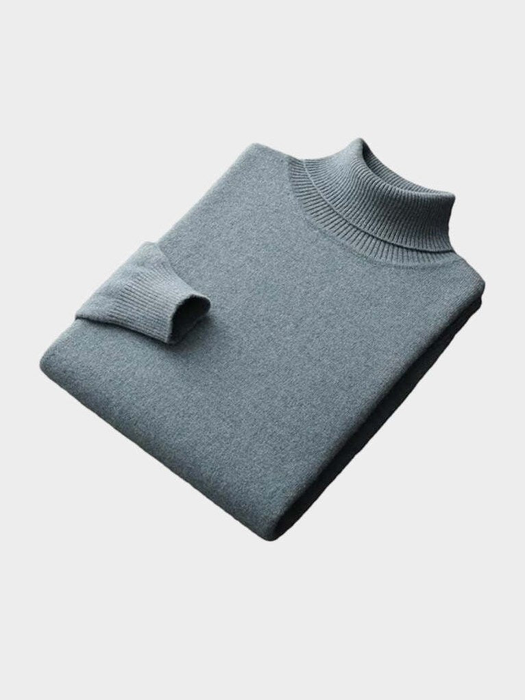 100% Merino Wool Turtleneck Sweater – Corsavi in Green