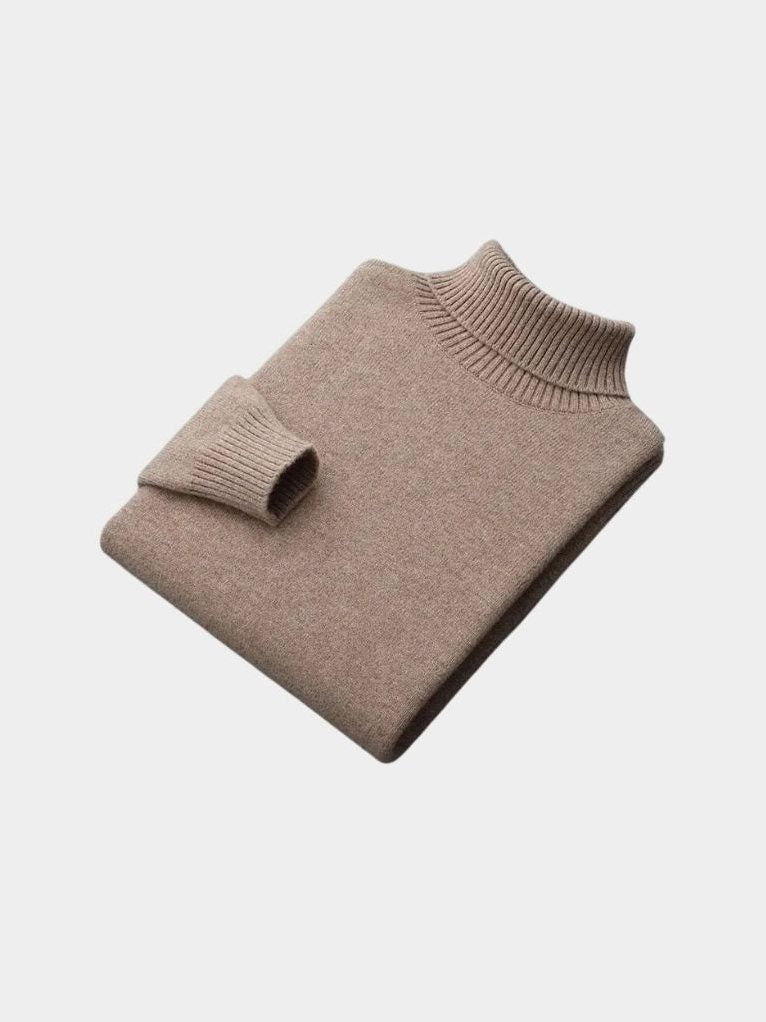 100% Merino Wool Turtleneck Sweater – Corsavi in Khaki