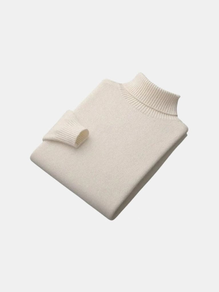 100% Merino Wool Turtleneck Sweater – Corsavi in White