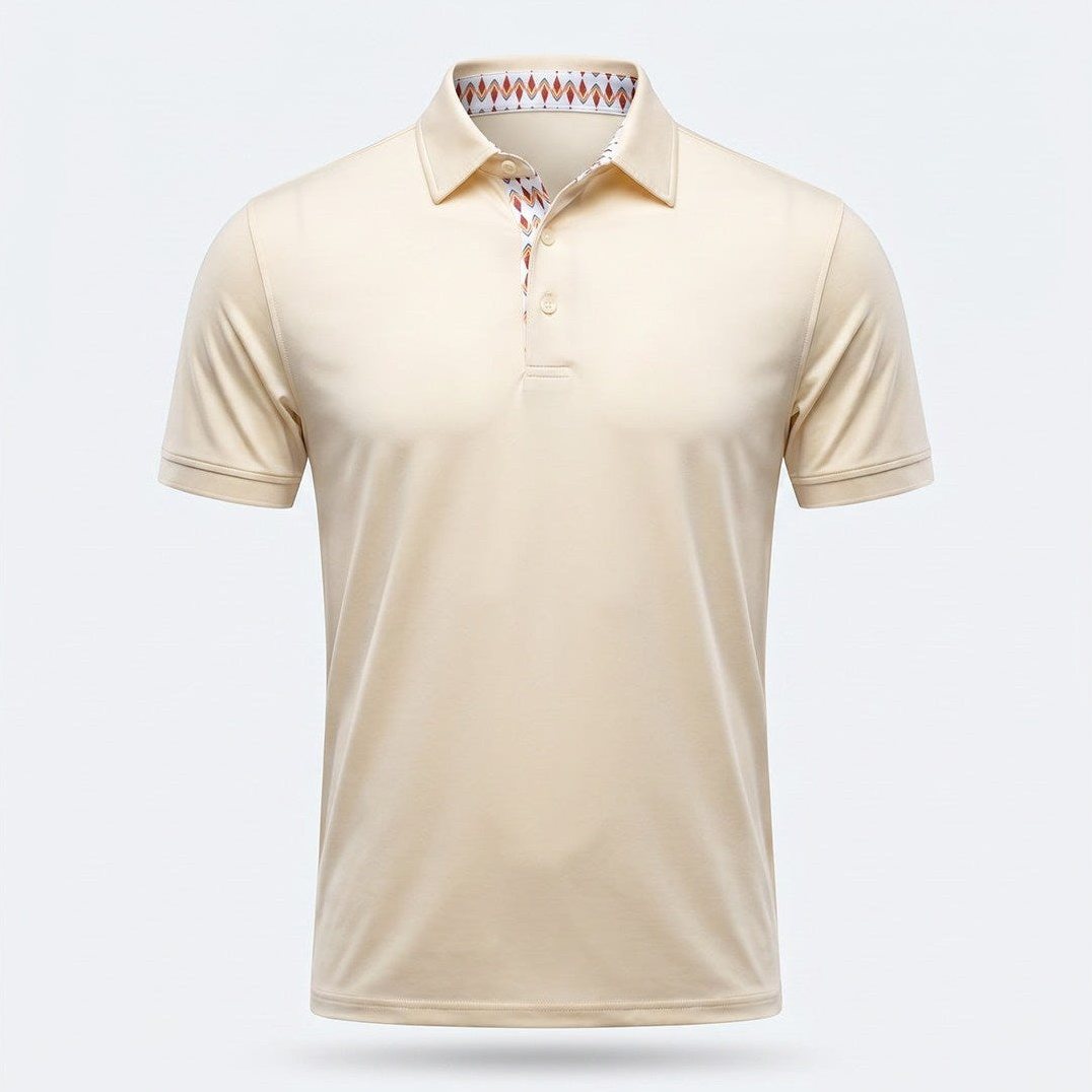Ansel - Men's Ultra Comfort Polo in Sand Beige