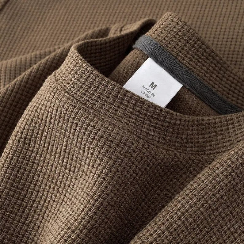 Bellagio - Men's Ultra-Comfort Waffle T-Shirt in Mocha Brown