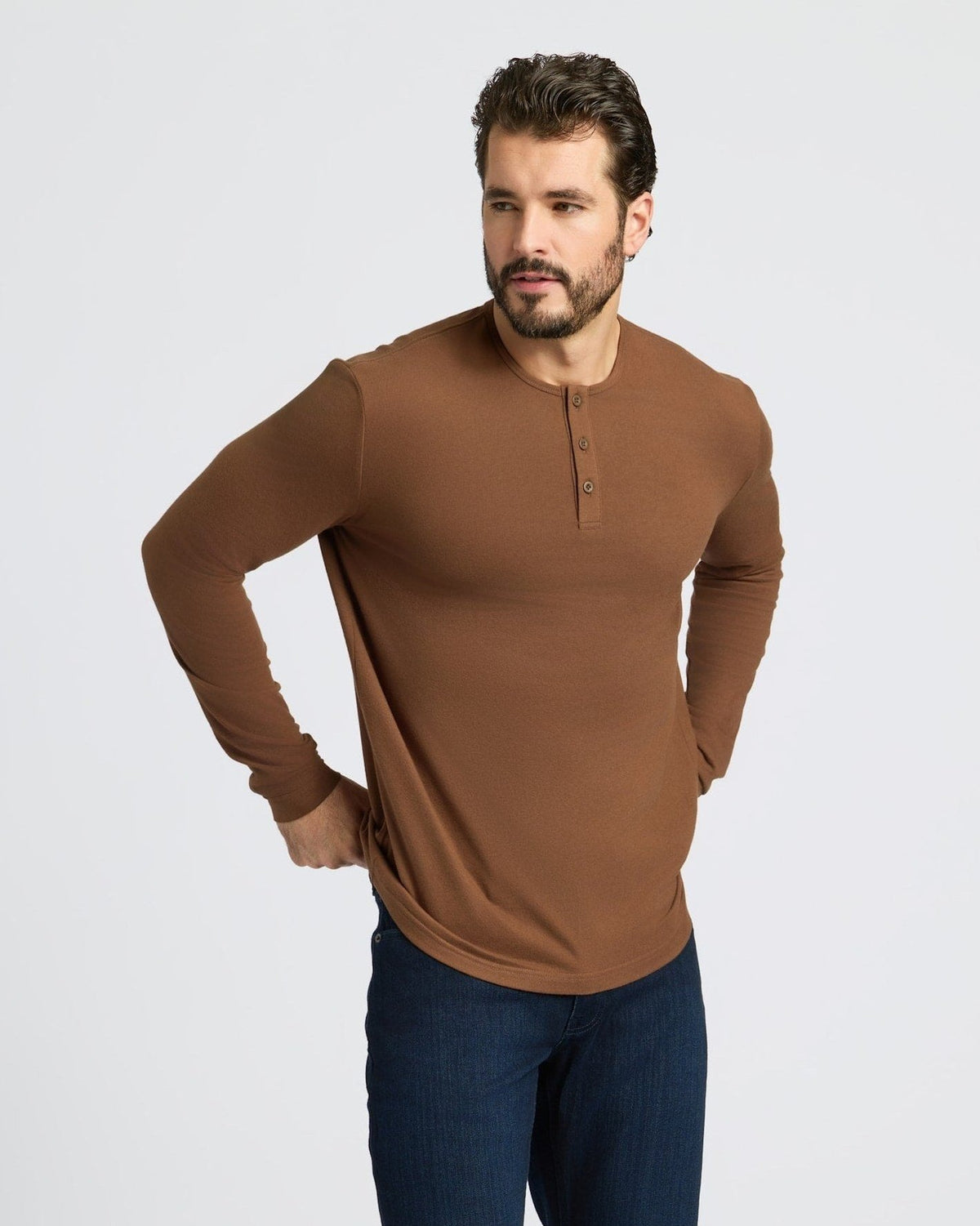 Brera - Men's Ultra-Comfort Long Sleeve Henley, view 2