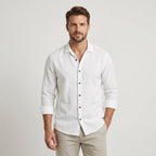 Capri Linen Resort Shirt – Open Collar for Men, view 1