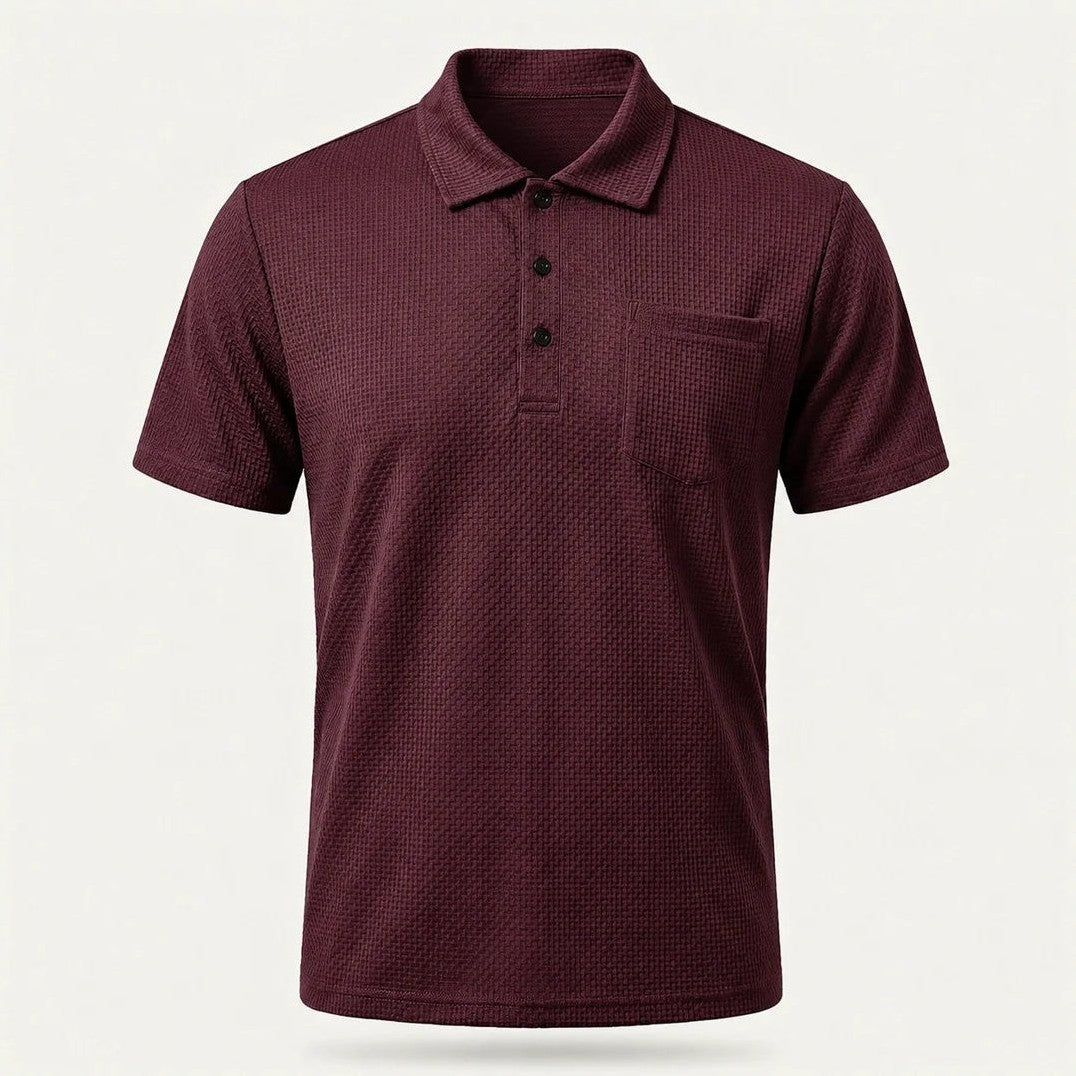 Capri - Men's Ultra Comfort Pocket Polo in Merlot Red