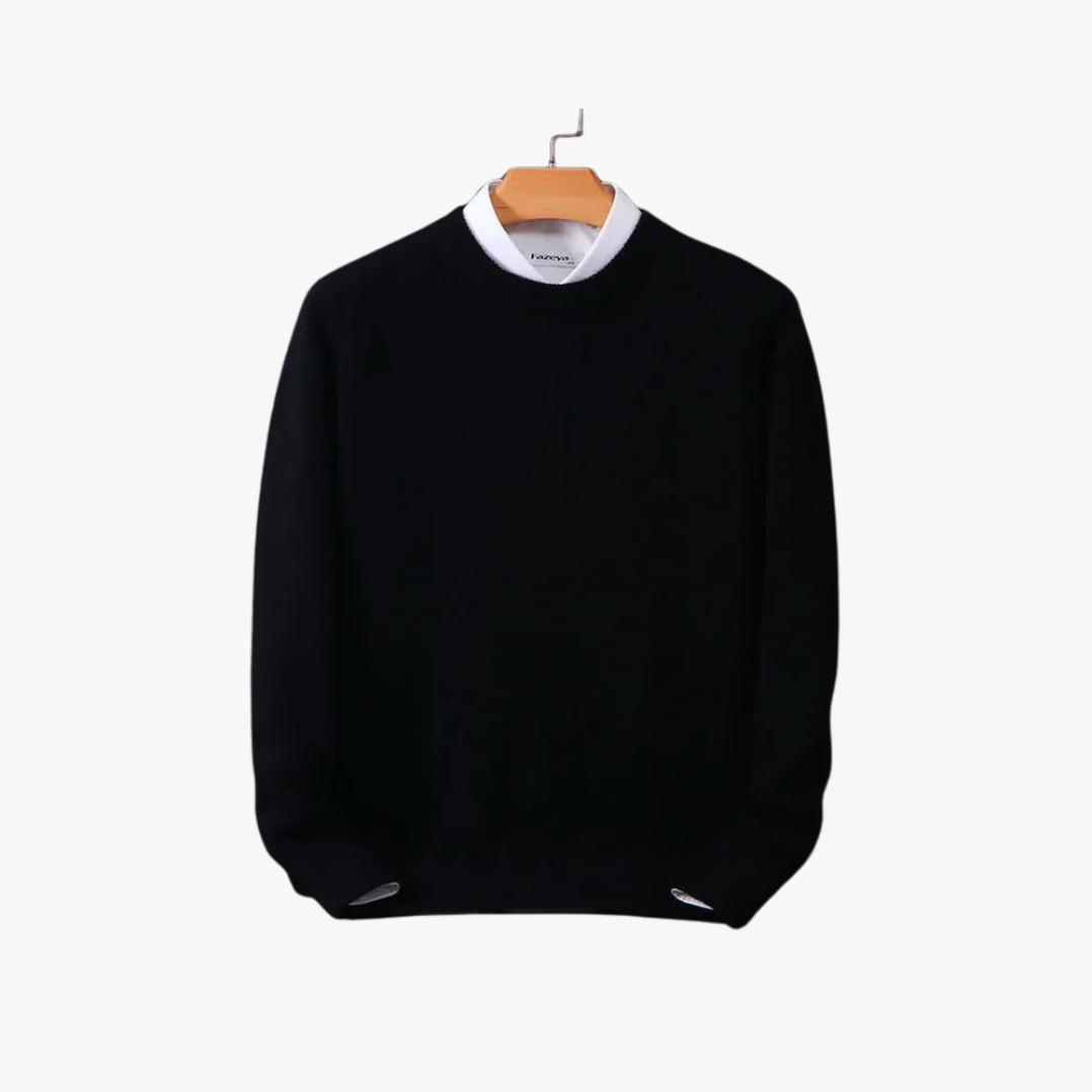 Corsavi Cashmere Crew for Men in Black