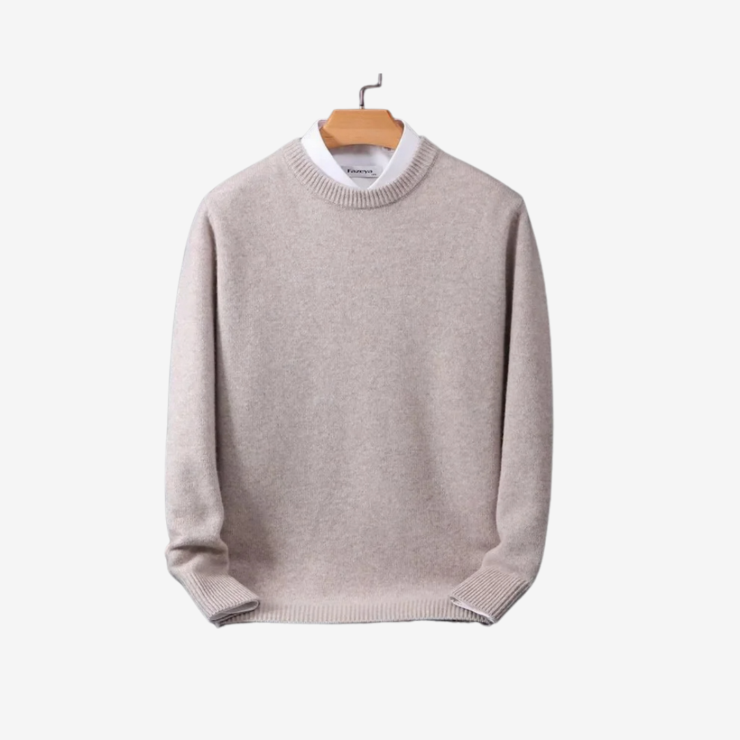 Corsavi Cashmere Crew for Men in Camel color