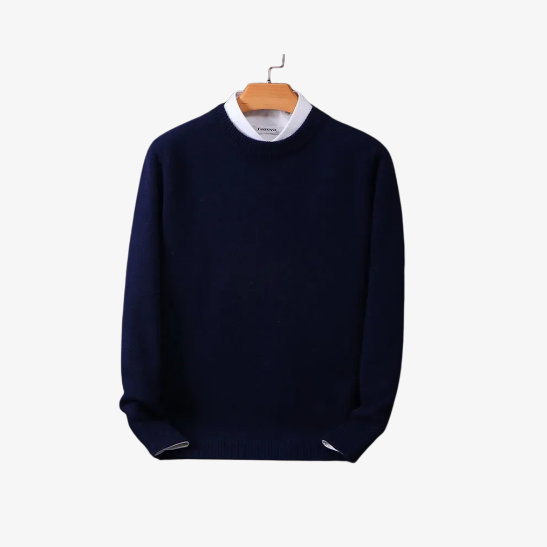 Corsavi Cashmere Crew for Men in Navy Blue