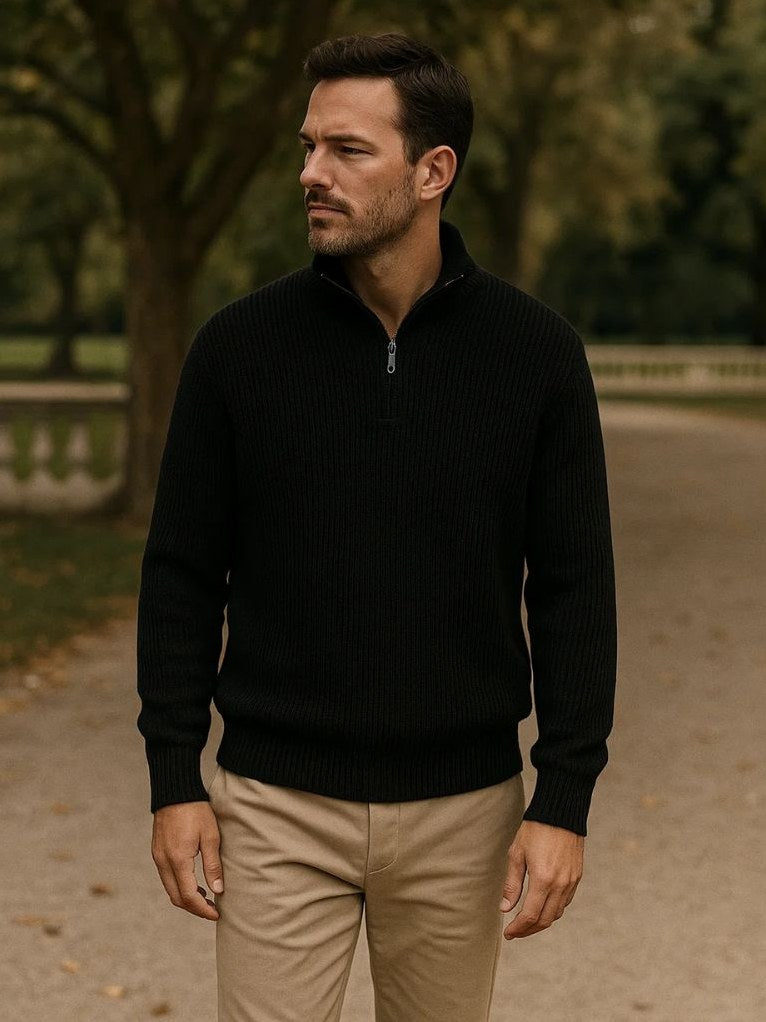 Classic Highland Quarter-Zip Sweater for Men, view 5