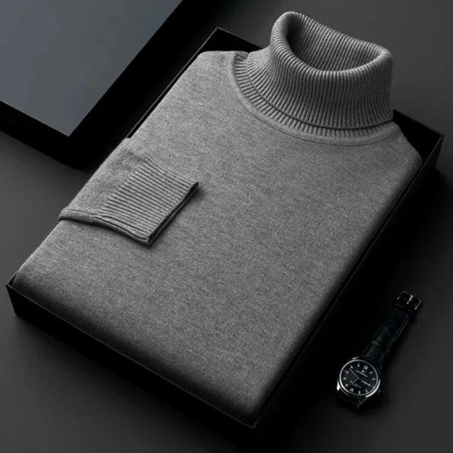 Connaught Cashmere Roll-Neck for Men in Dark Gray