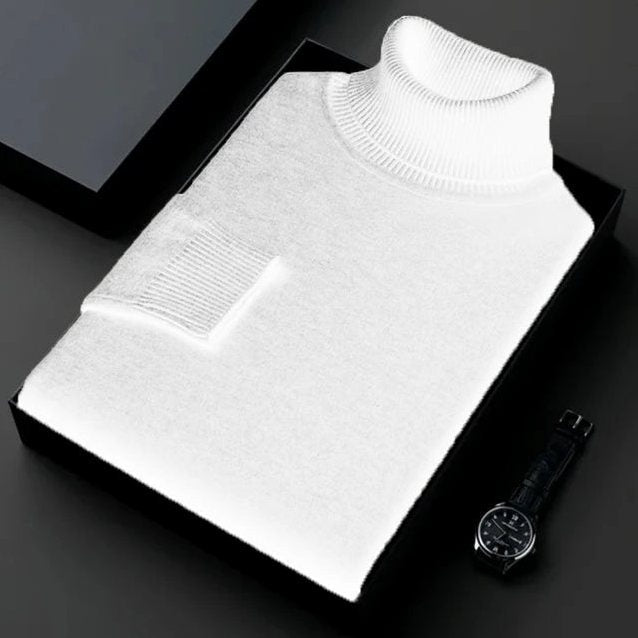 Connaught Cashmere Roll-Neck for Men in White