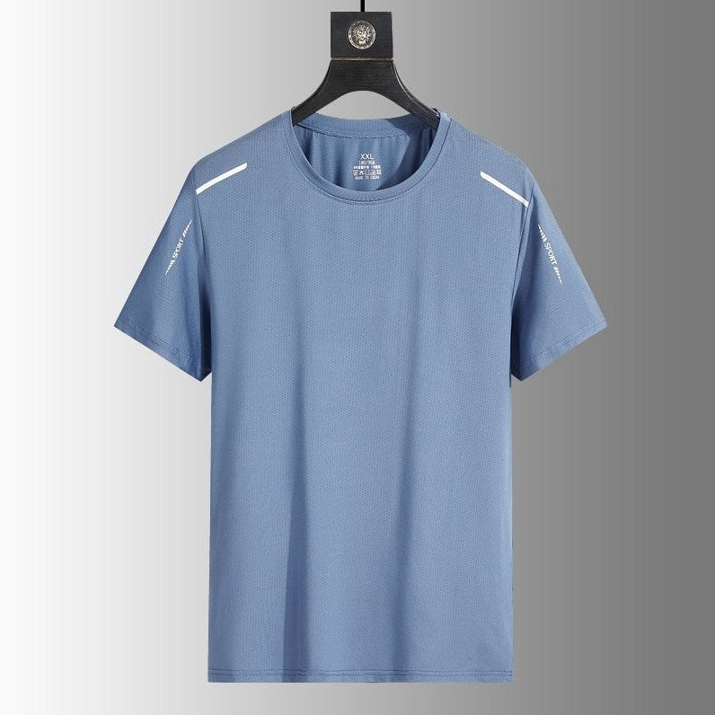 Davos - Men's Ultra-Comfort Active T-Shirt in Steel Blue