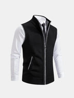 Elegant Full-Zip Sweater Vest – Corsavi in Black