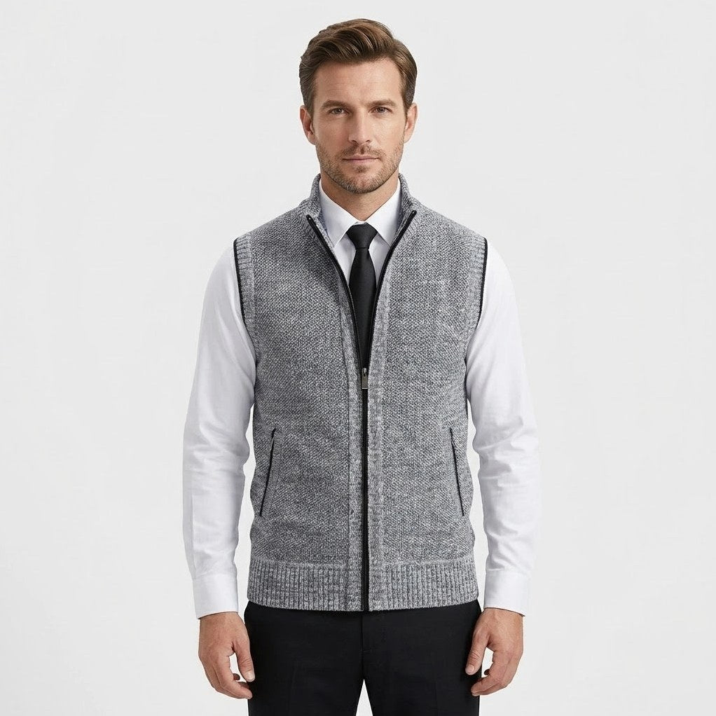 Elegant Full-Zip Sweater Vest – Corsavi, view 1