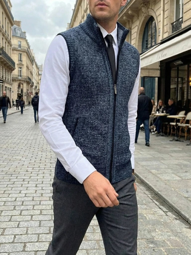 Elegant Full-Zip Sweater Vest – Corsavi, view 3