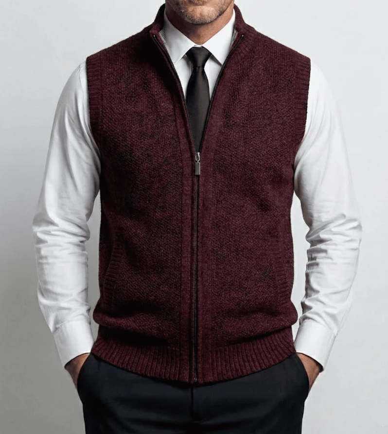 Elegant Full-Zip Sweater Vest – Corsavi, view 5