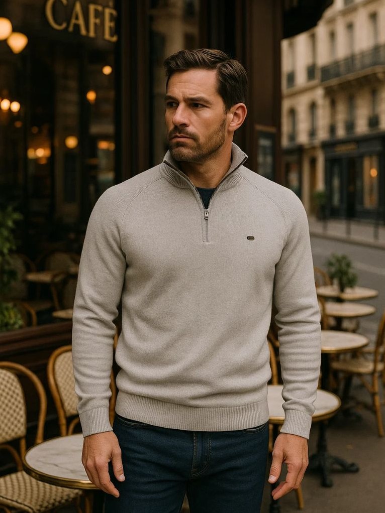 Elegant Quarter Zip Sweater – Corsavi, view 3