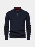 Elegant Quarter Zip Sweater – Corsavi in Navy Blue