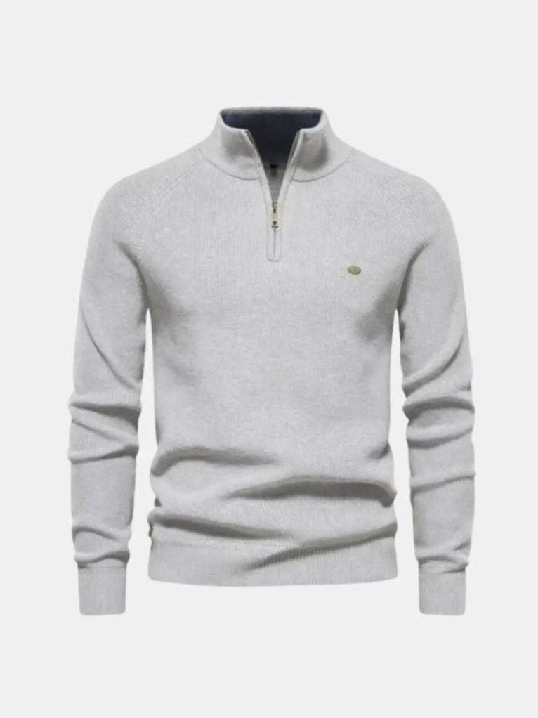 Elegant Quarter Zip Sweater – Corsavi in White