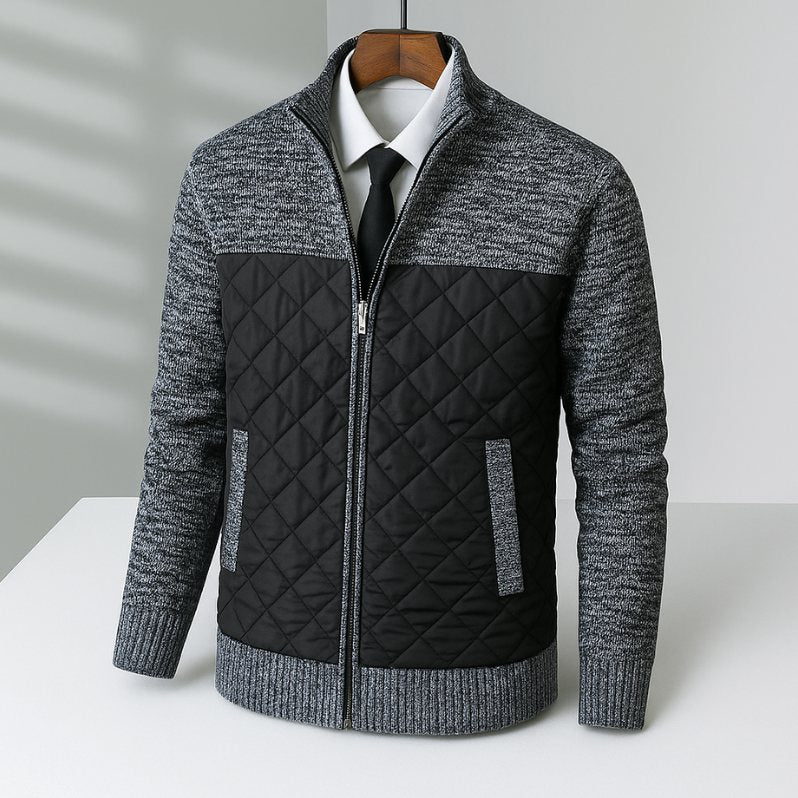 Elmore – Quilted Elegance Jacket in Charcoal