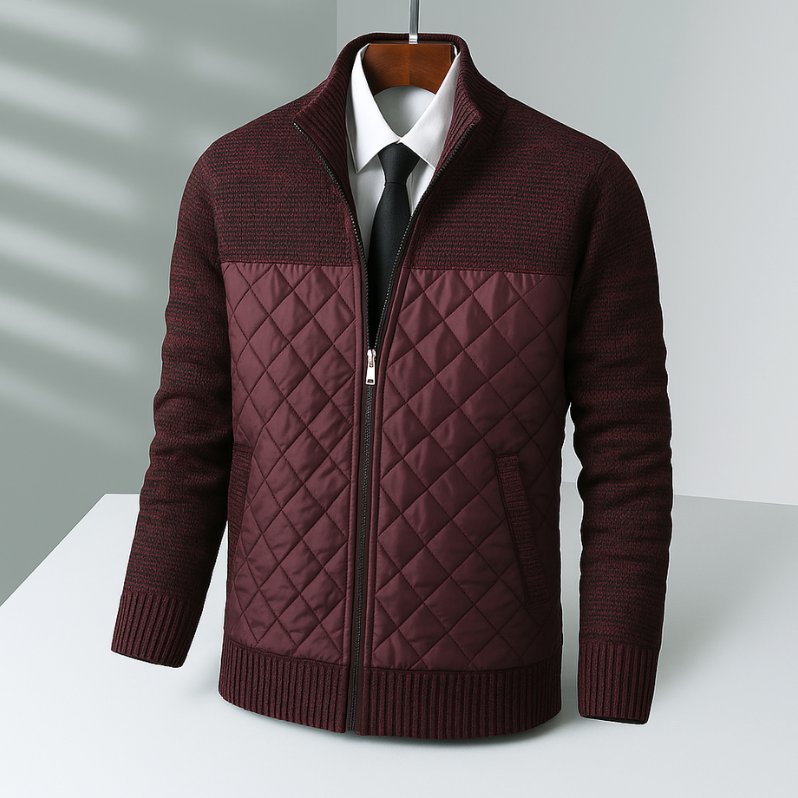 Elmore – Quilted Elegance Jacket in Maroon