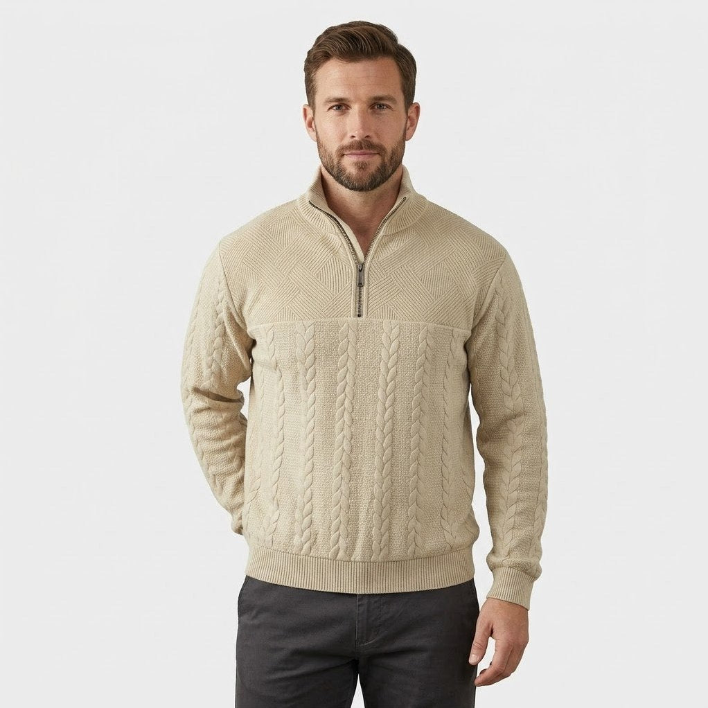 Essential Henley Quarter Zip Pullover – Corsavi, view 1