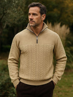 Essential Henley Quarter Zip Pullover – Corsavi, view 3