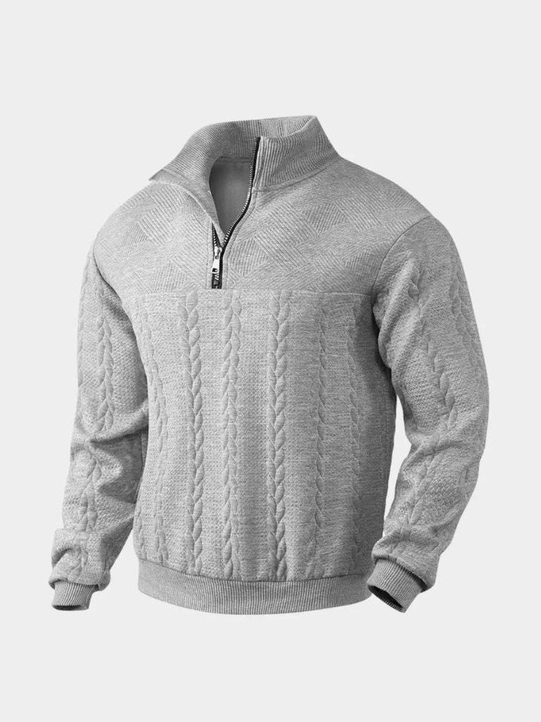 Essential Henley Quarter Zip Pullover – Corsavi in Gray