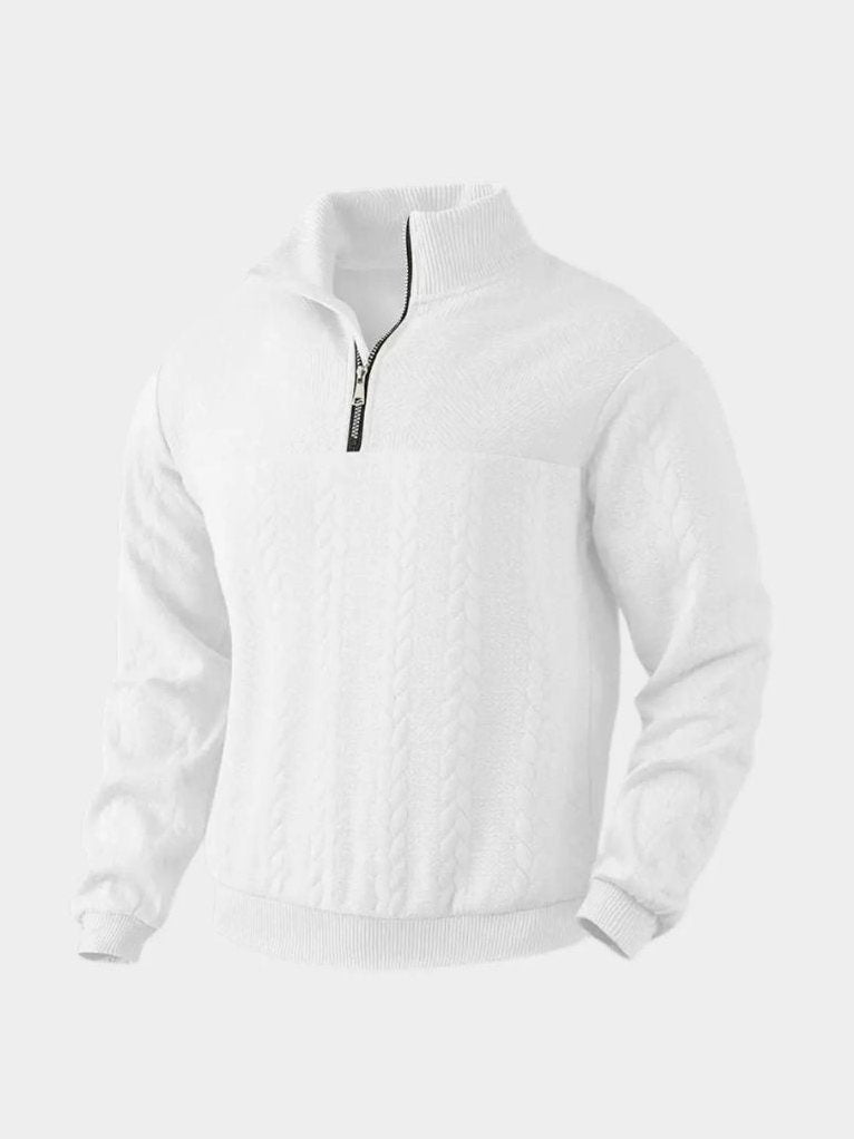 Essential Henley Quarter Zip Pullover – Corsavi in White