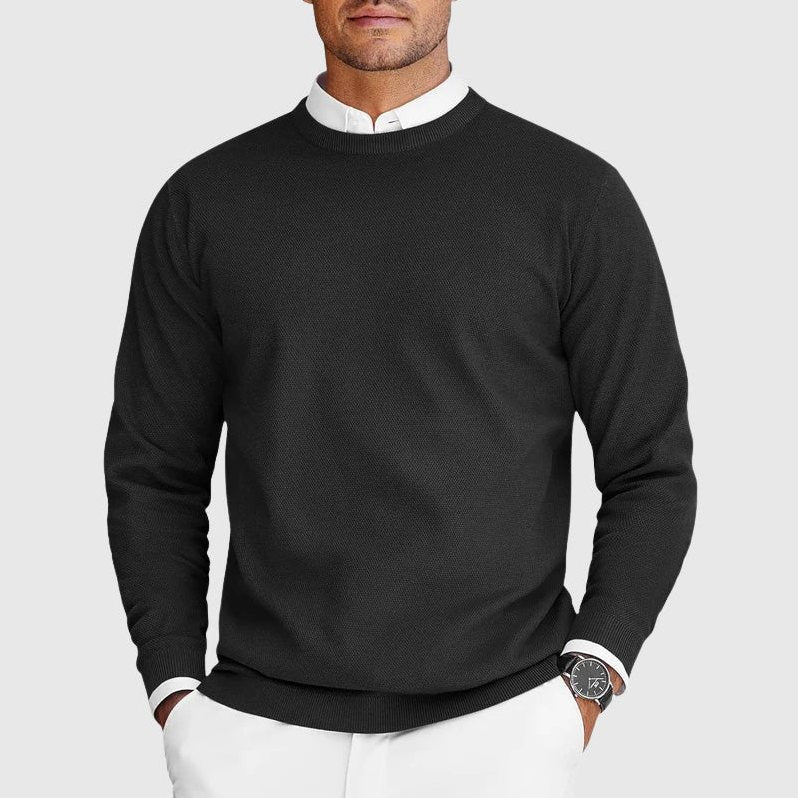 Everyday Casual Men’s Crew-Neck Sweater in Black