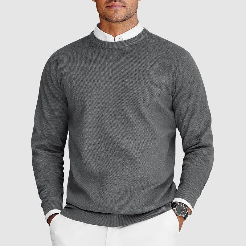 Everyday Casual Men’s Crew-Neck Sweater in Gray