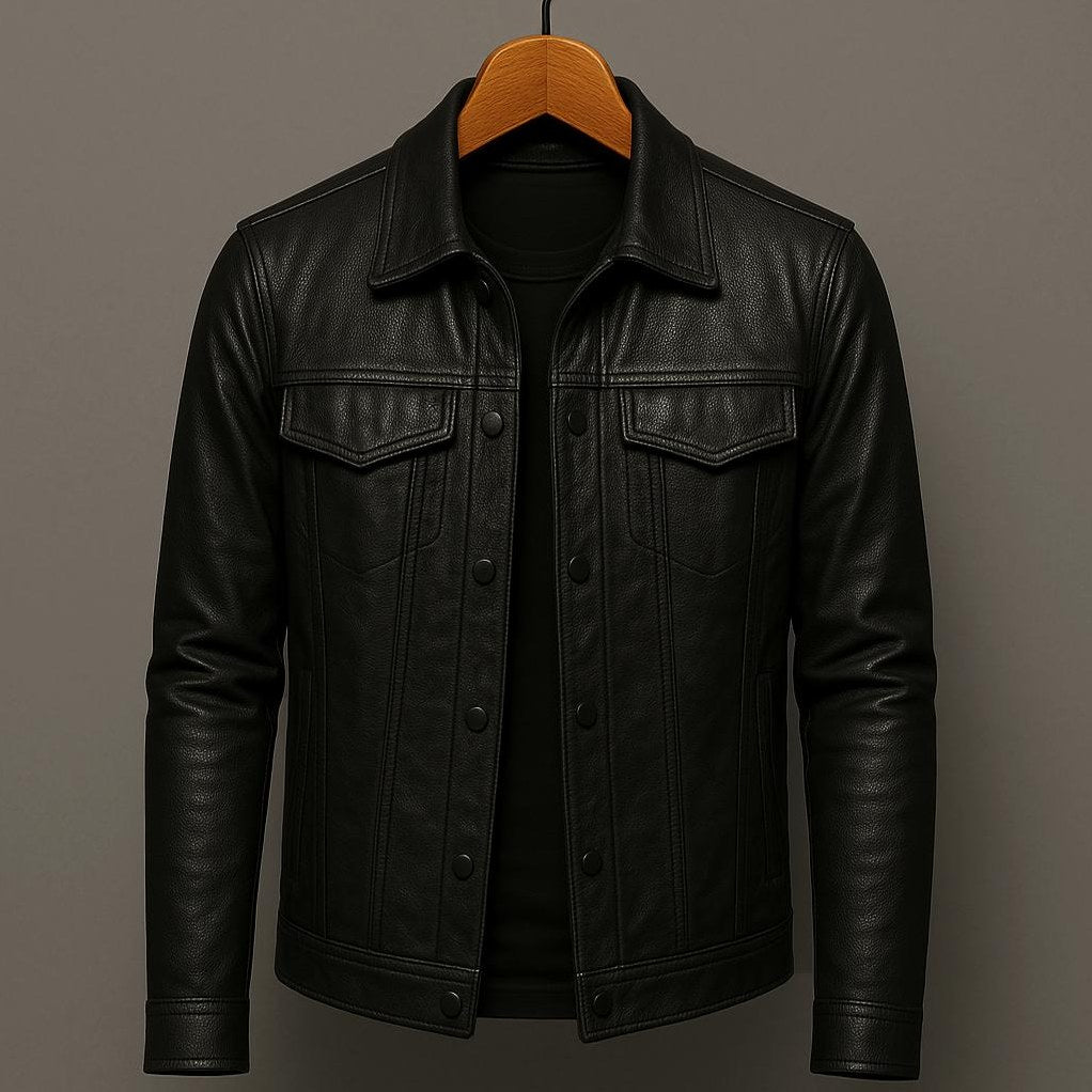 Harrison Forge Leather Jacket for Men in Black