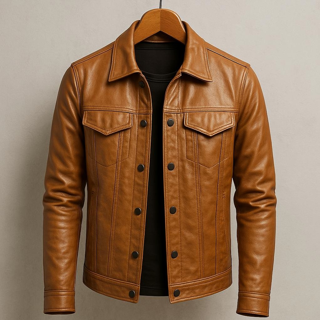 Harrison Forge Leather Jacket for Men in Brown