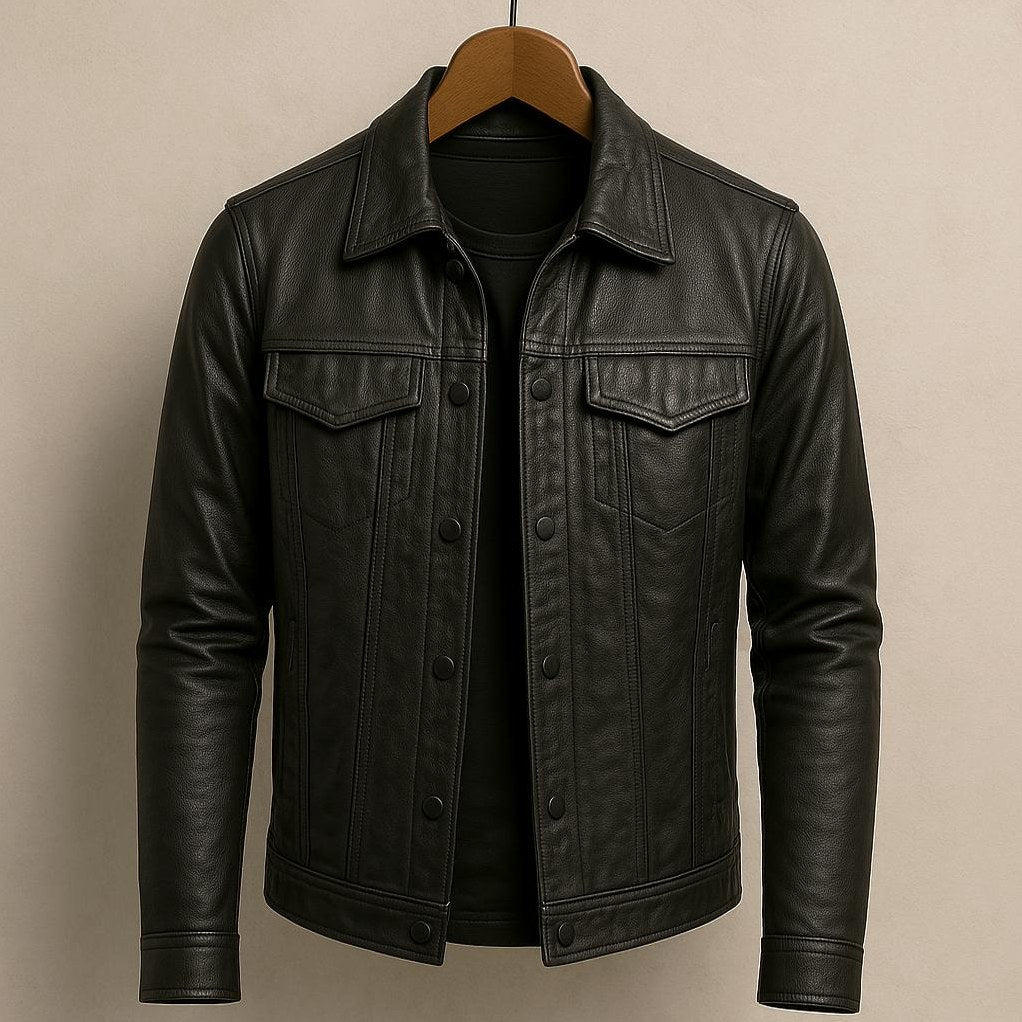 Harrison Forge Leather Jacket for Men in Gray