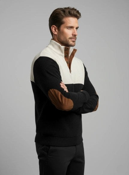 High Collar Corduroy Retro Pullover for Men, view 3