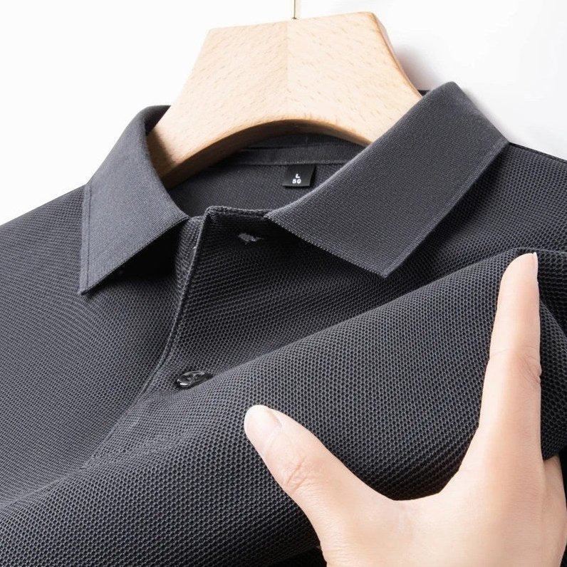 Ischia - Men's Ultra-Comfort Cotton Polo Shirt in Charcoal Gray