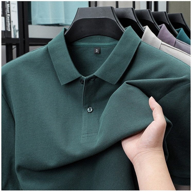 Ischia - Men's Ultra-Comfort Cotton Polo Shirt in Forest Green