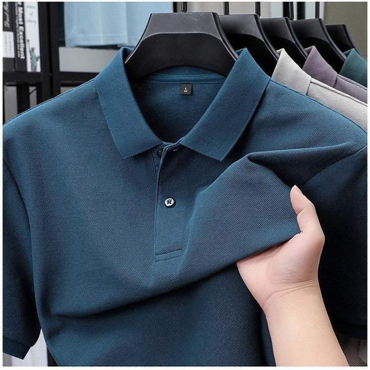 Ischia - Men's Ultra-Comfort Cotton Polo Shirt in Lake Blue