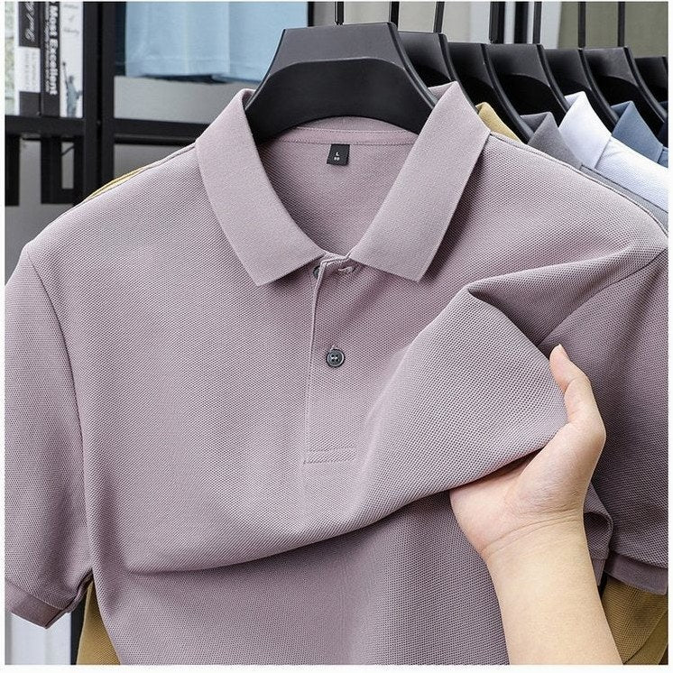 Ischia - Men's Ultra-Comfort Cotton Polo Shirt in Lavender