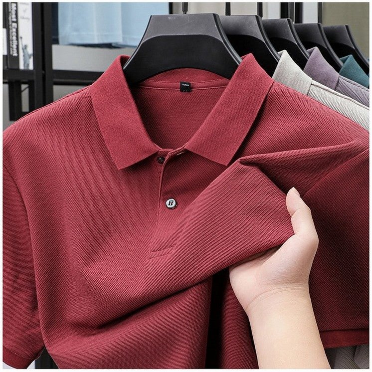Ischia - Men's Ultra-Comfort Cotton Polo Shirt in Merlot Red