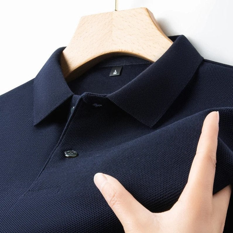 Ischia - Men's Ultra-Comfort Cotton Polo Shirt in Midnight Navy