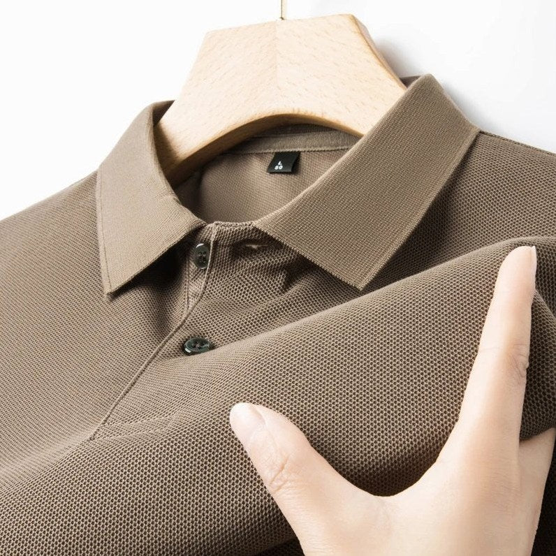 Ischia - Men's Ultra-Comfort Cotton Polo Shirt in Mocha Brown