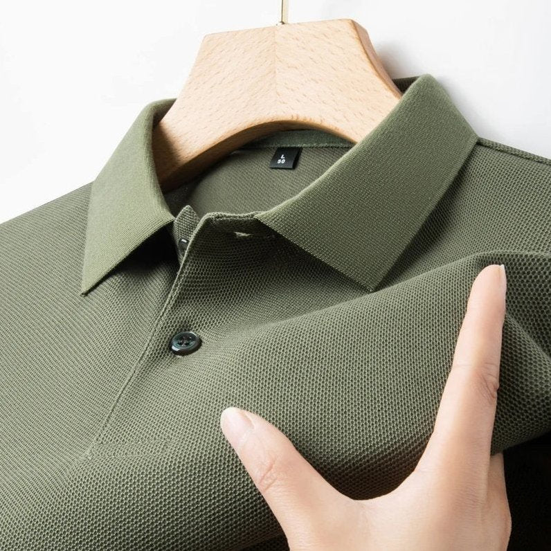 Ischia - Men's Ultra-Comfort Cotton Polo Shirt in Olive Green