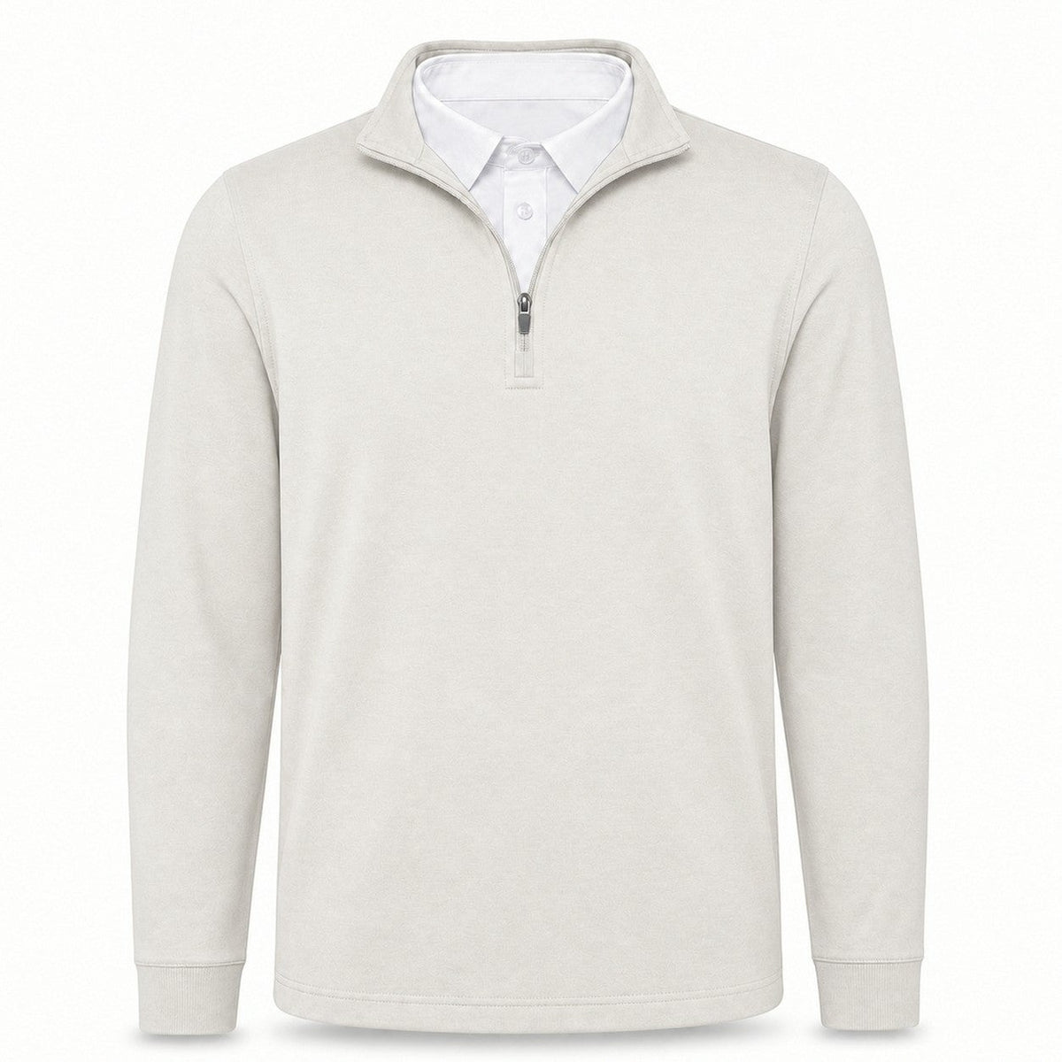 Leon - Men’s Ultra-Comfort 2-in-1 Quarter-Zip in Light Gray
