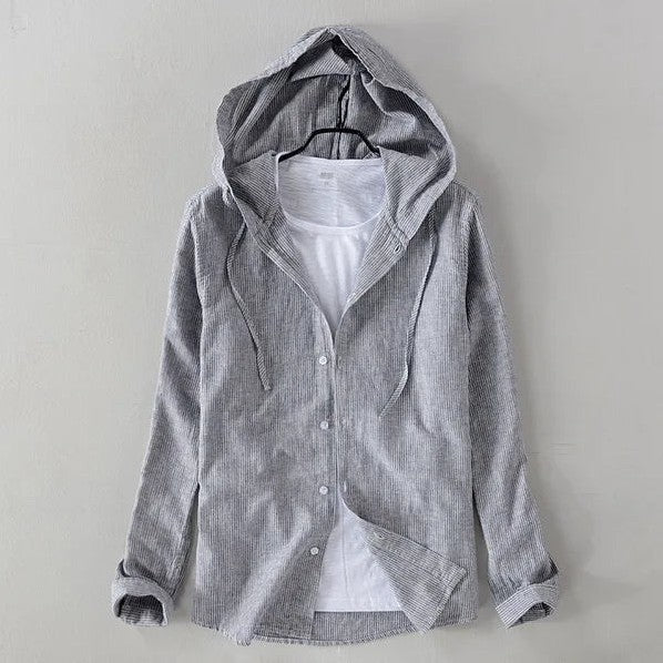Linden Linen Pullover for Men in Gray