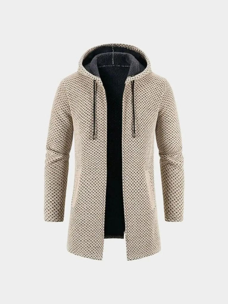 Locarno Knitted Hooded Winter Coat – Corsavi in Beige