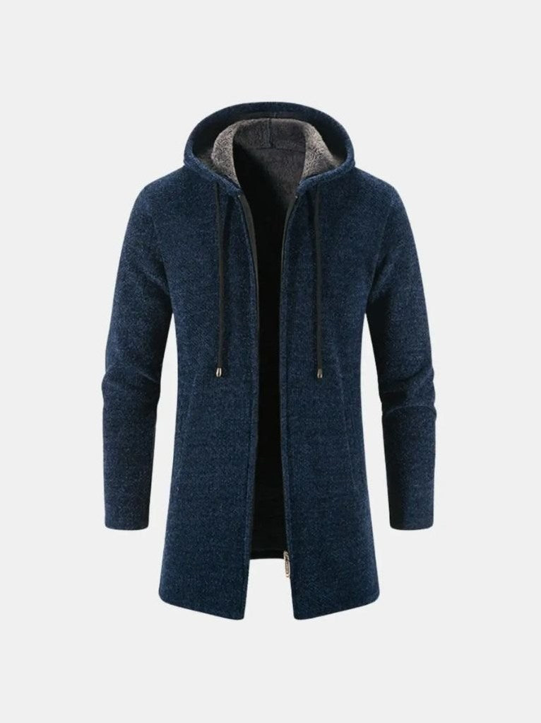 Locarno Knitted Hooded Winter Coat – Corsavi in Blue