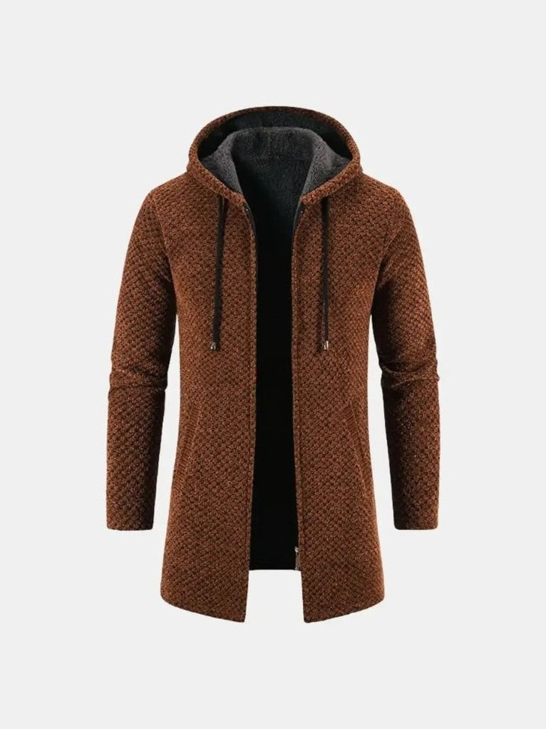 Locarno Knitted Hooded Winter Coat – Corsavi in Brown