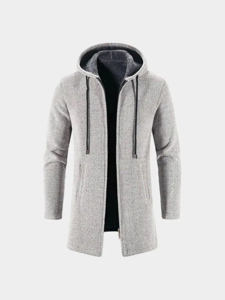 Locarno Knitted Hooded Winter Coat – Corsavi in Gray